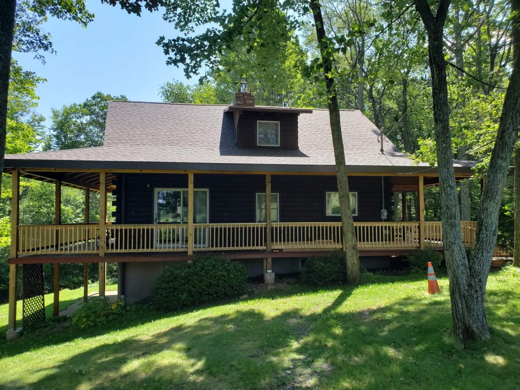 exterior makeover patio log cabin