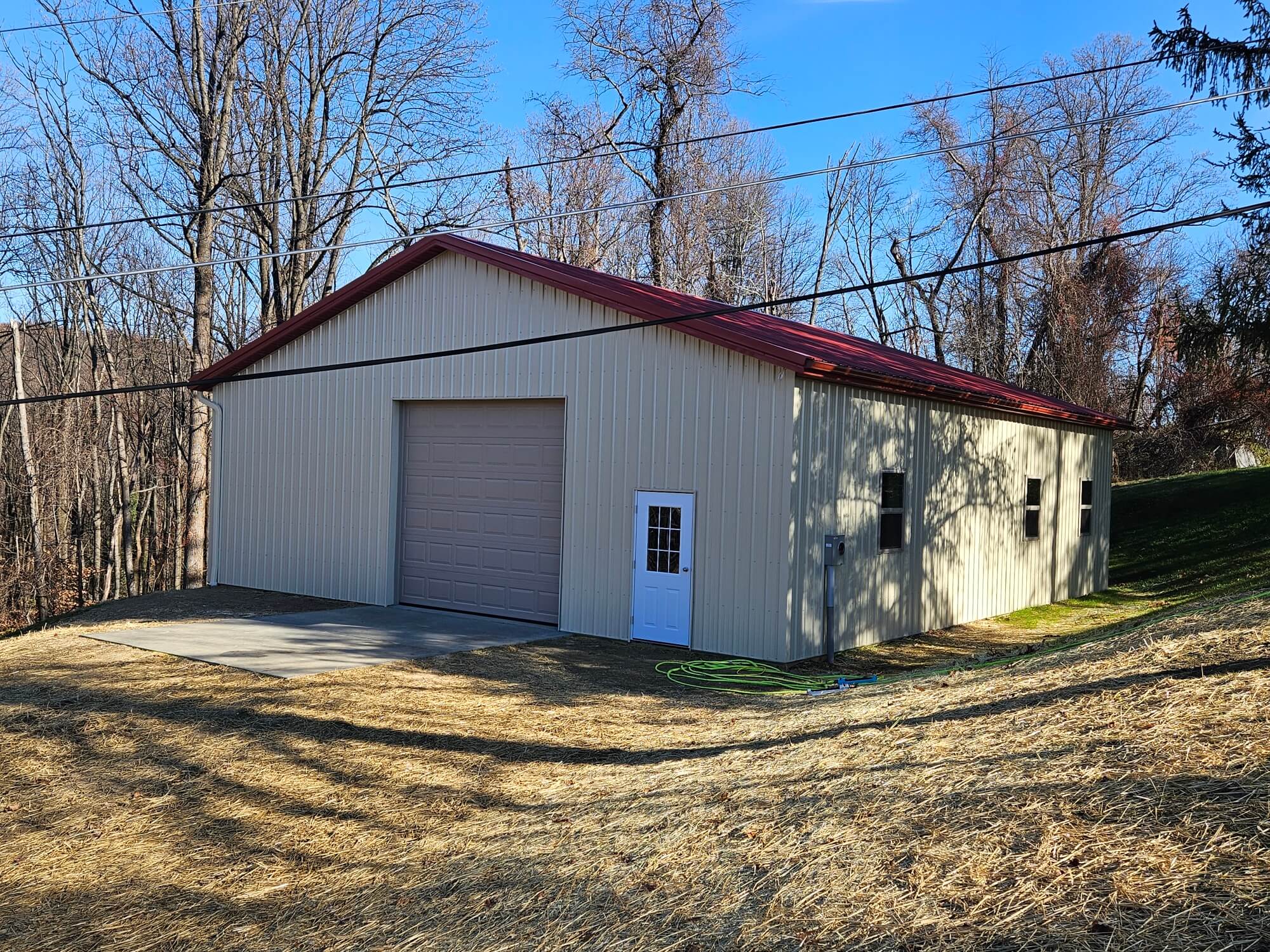 insulated post frame storage building, workshop in boyertown 