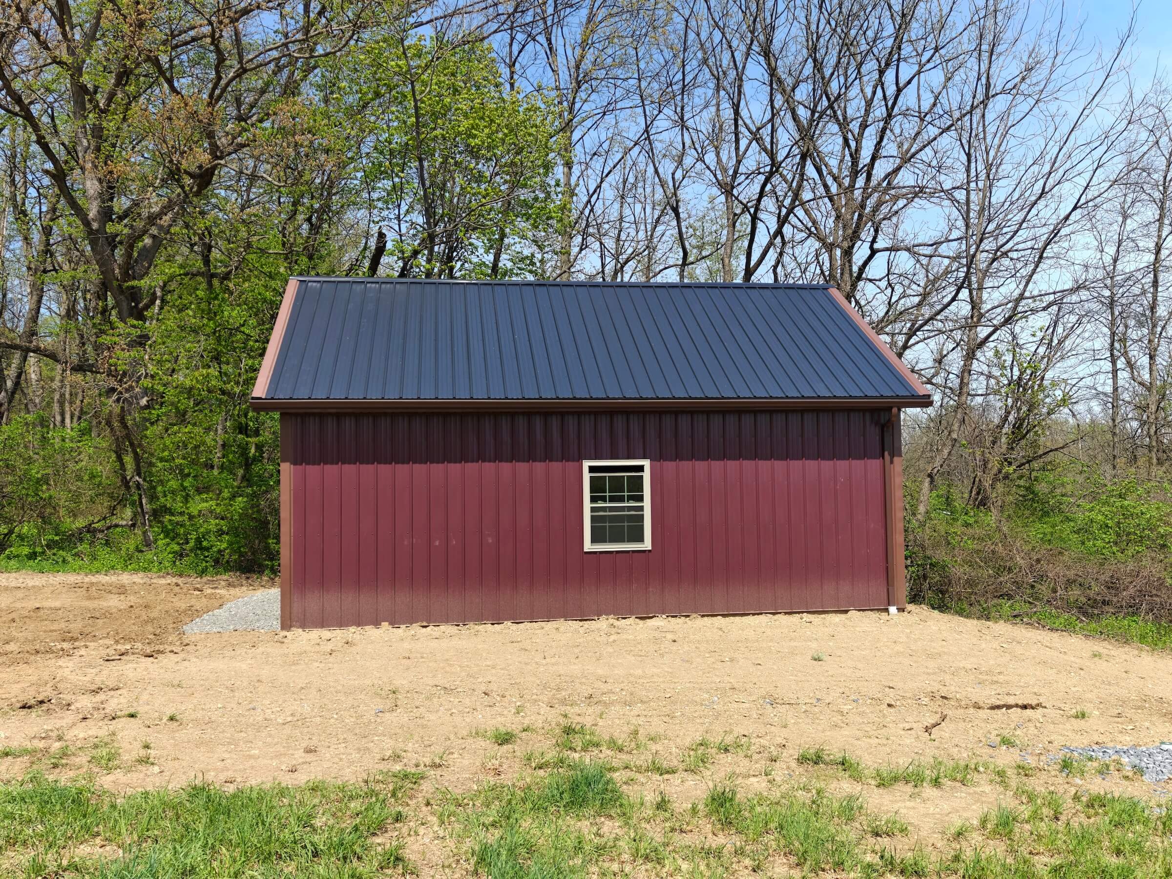 side view of the window on a storage garage